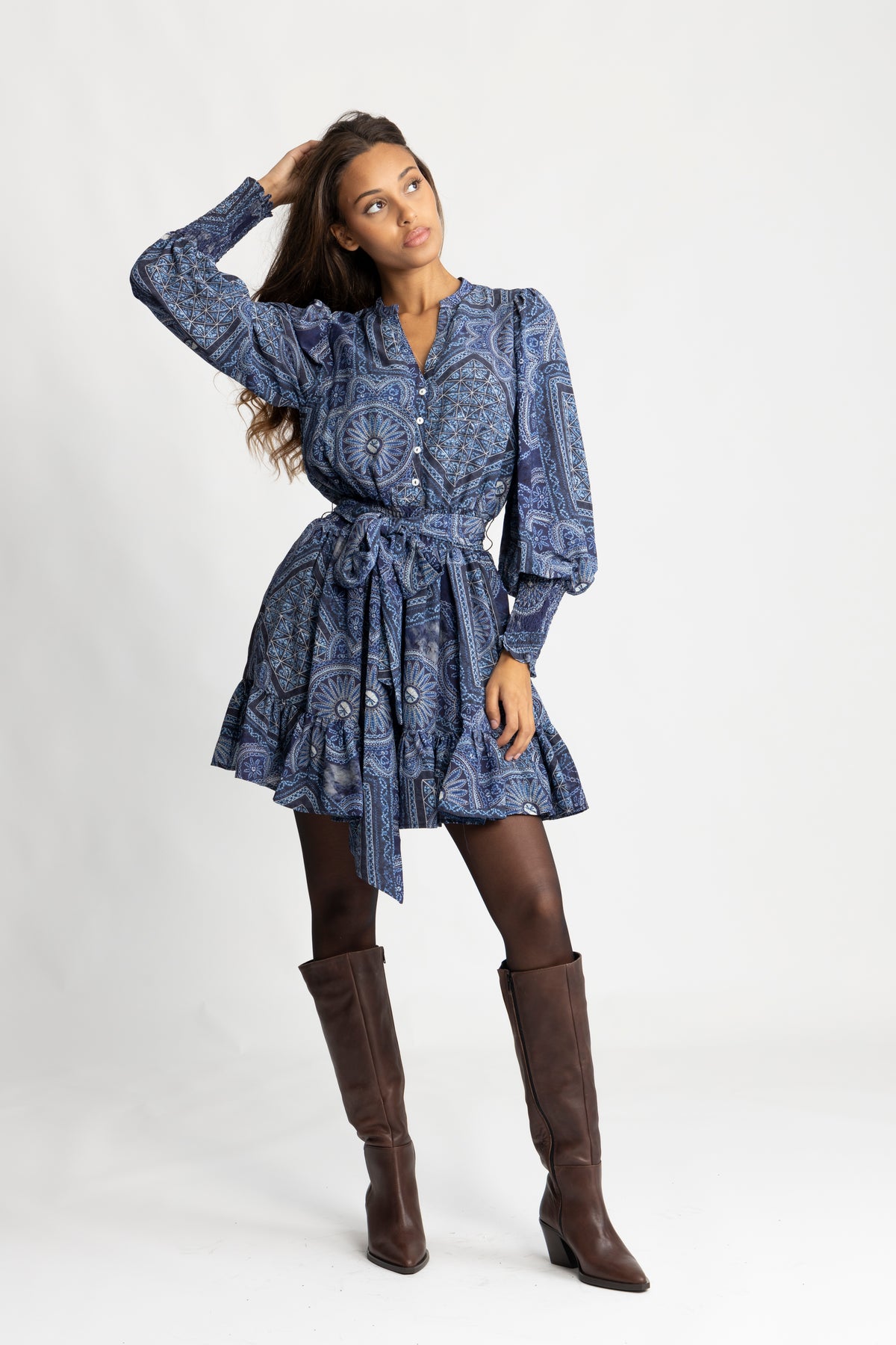 Gertrude Patch Dress - Navy