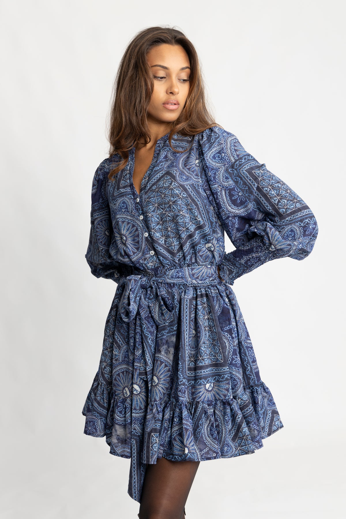 Gertrude Patch Dress - Navy