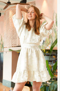 Svanhild Brocade Dress - White Silver