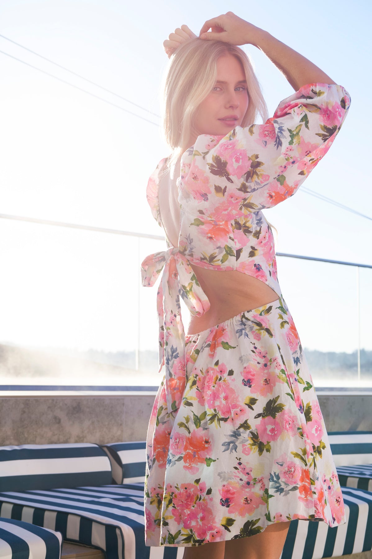 Eva Linen Klänning - Pink Peony