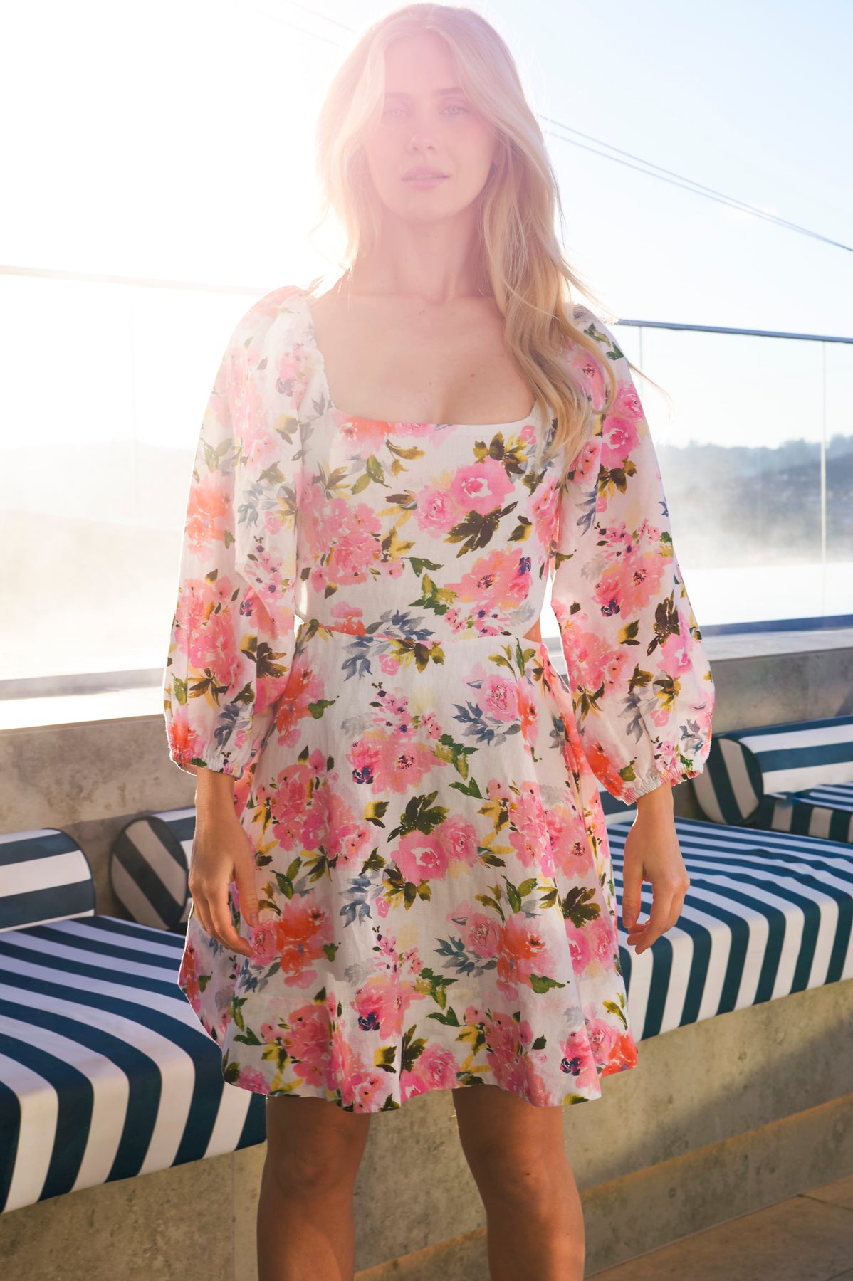 Eva Linen Klänning - Pink Peony
