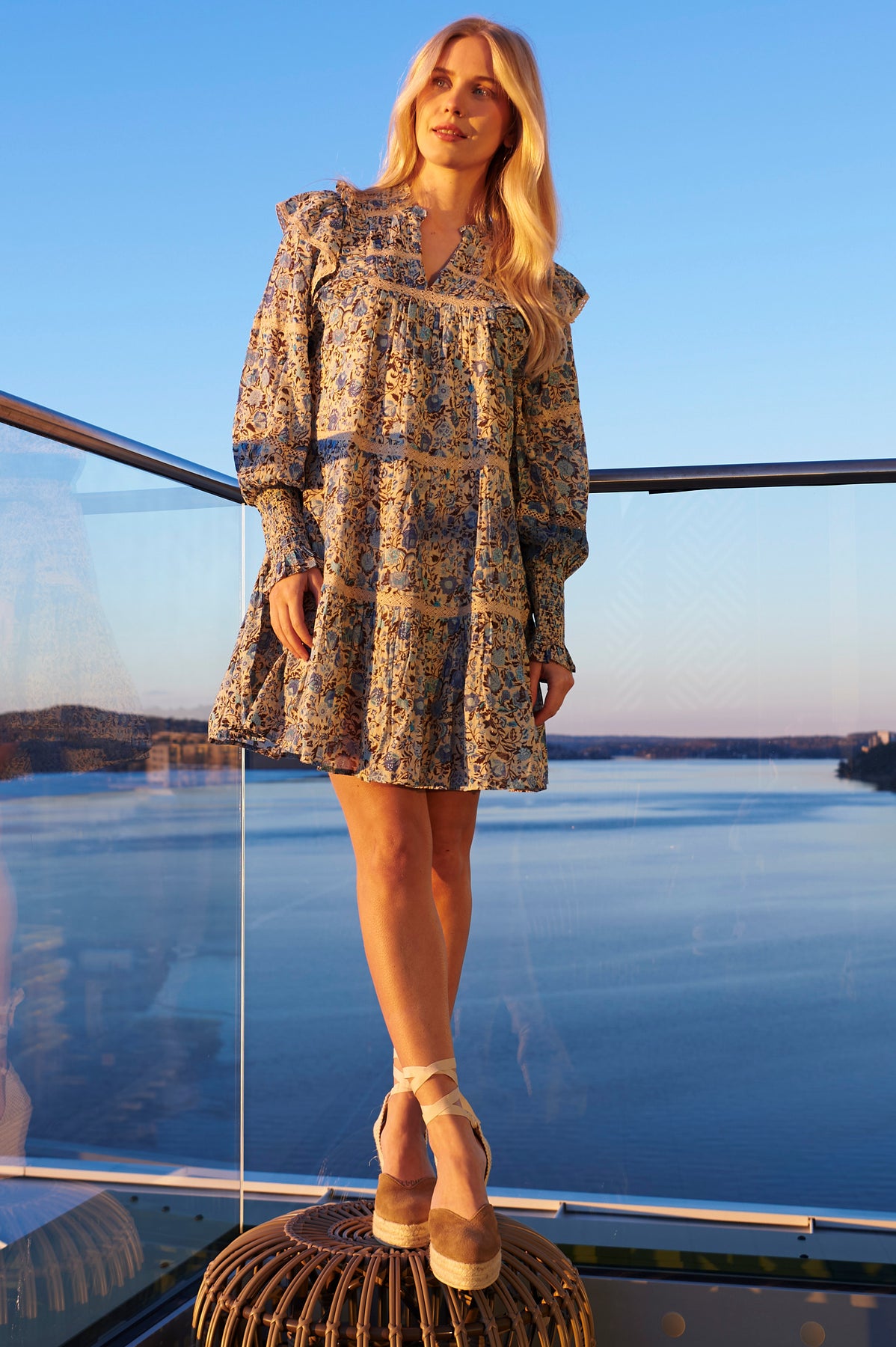 Ellie S Voile Dress - Blue Fleur