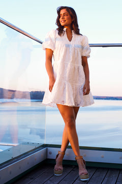 Embla Dress - White Brocade