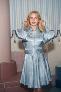 Saga Jacquard Dress - Light Blue
