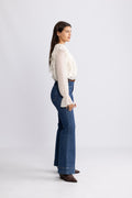 Hellvi Ruffle Chiffon Blus - Creme