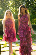 Idun Mini Dress - Fuchsia Flower