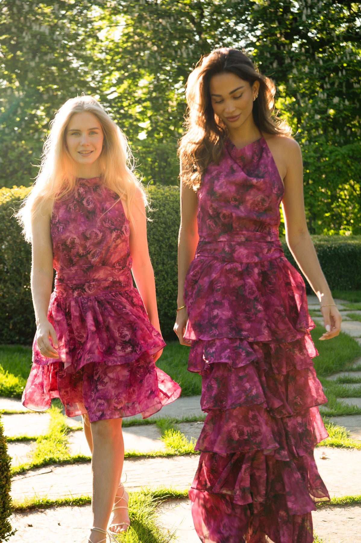 Idun Mini Dress - Fuchsia Flower