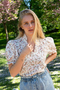 Signy Blouse - White Pink
