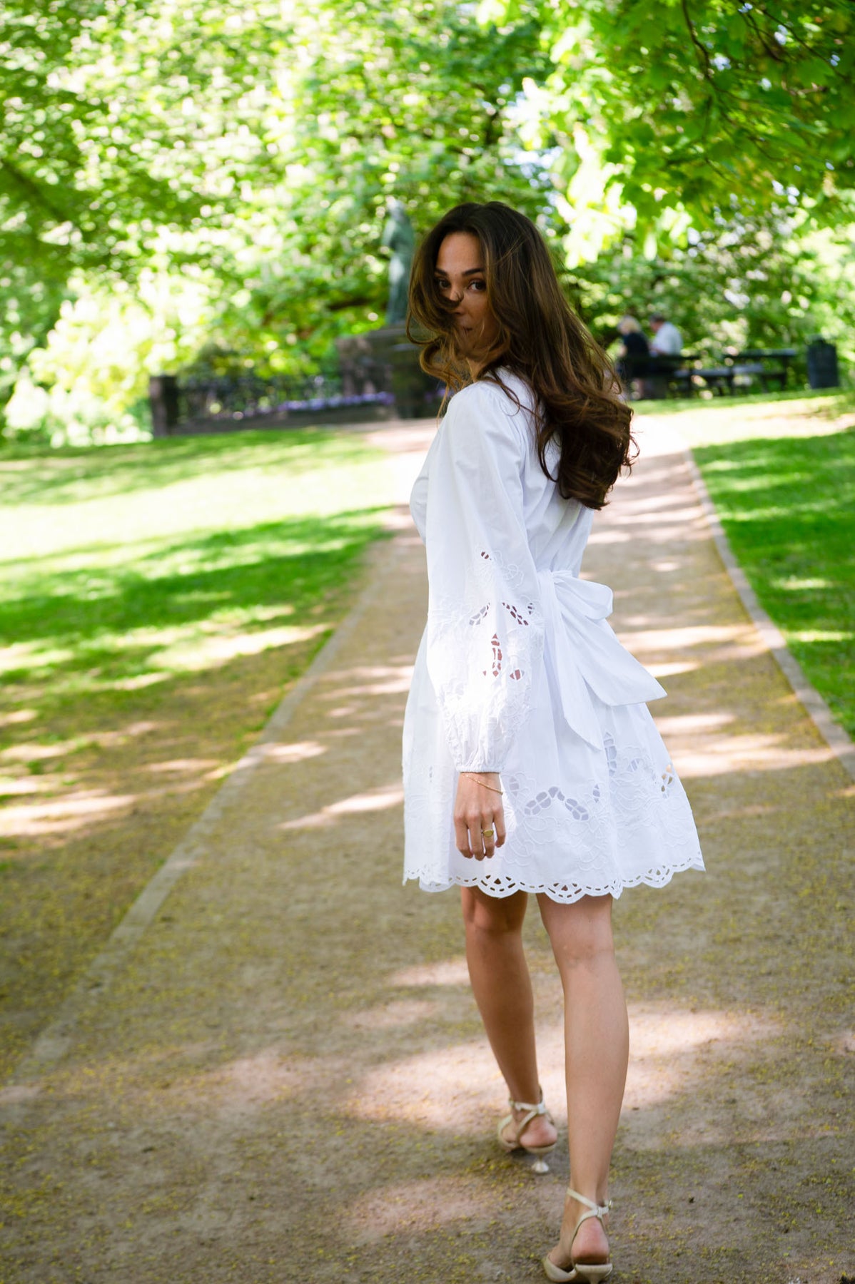 Frida Eyelet Poplin Dress - White
