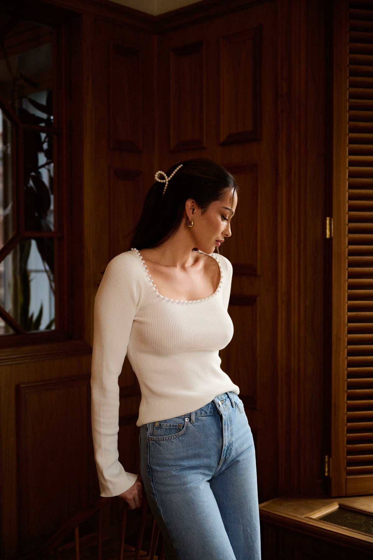 Nor Knit Pearl Top - Off White