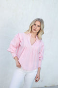 Emma Stripe Blus - Rosa
