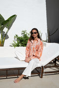 Sibba Patchwork Blus - Korall