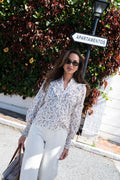 Synne Cotton Blouse - Pink Flower