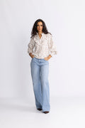 Synne Cotton Blouse - Pink Flower