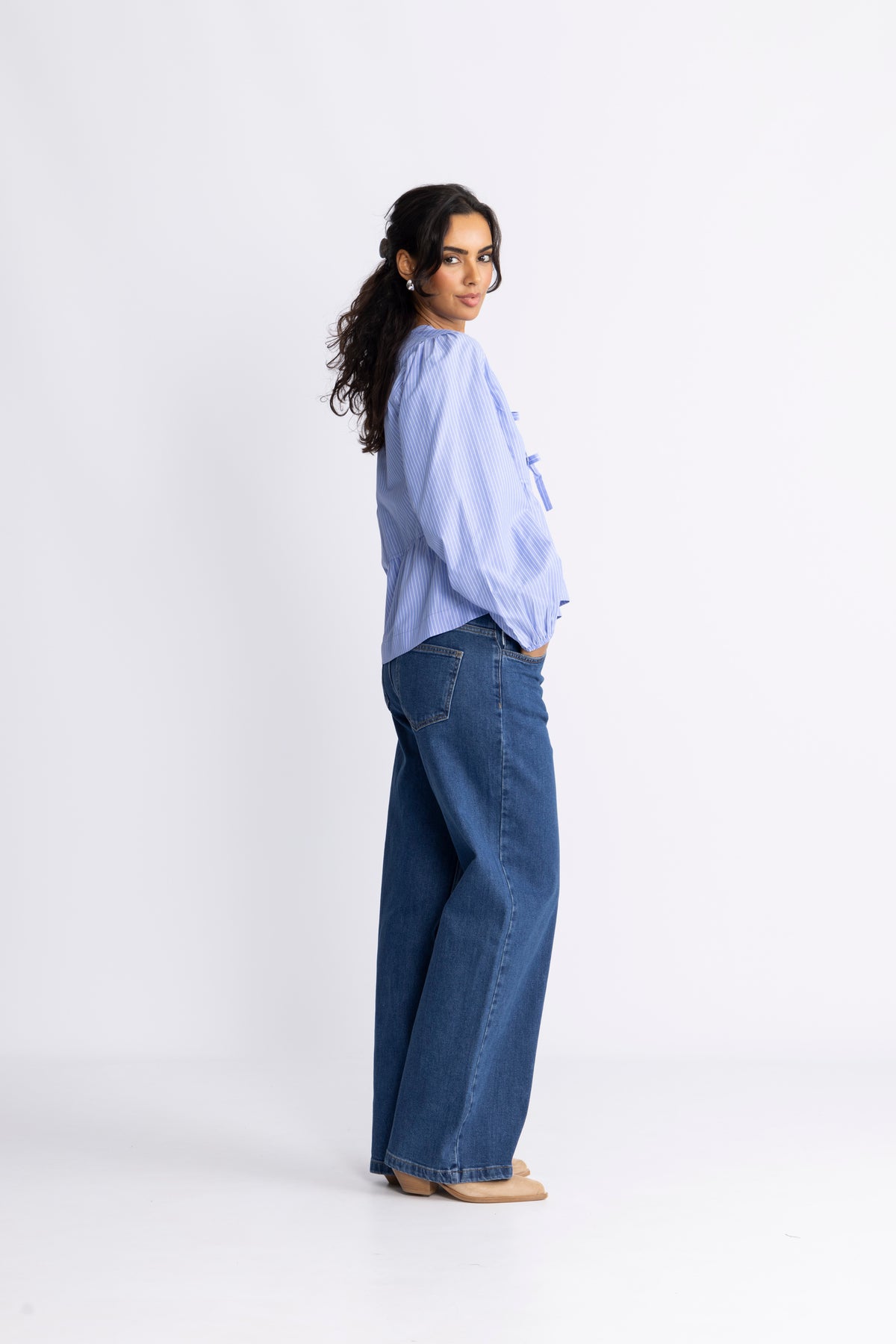Esra Bow Blus - Blå