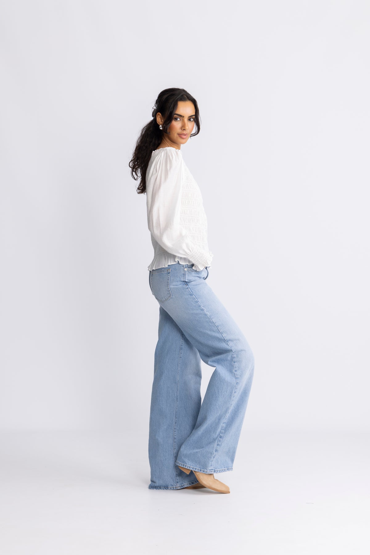 Tiril Smock Top - Vit