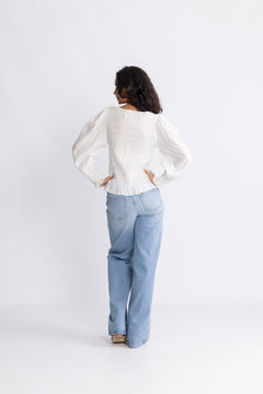 Tiril Smock Top - White
