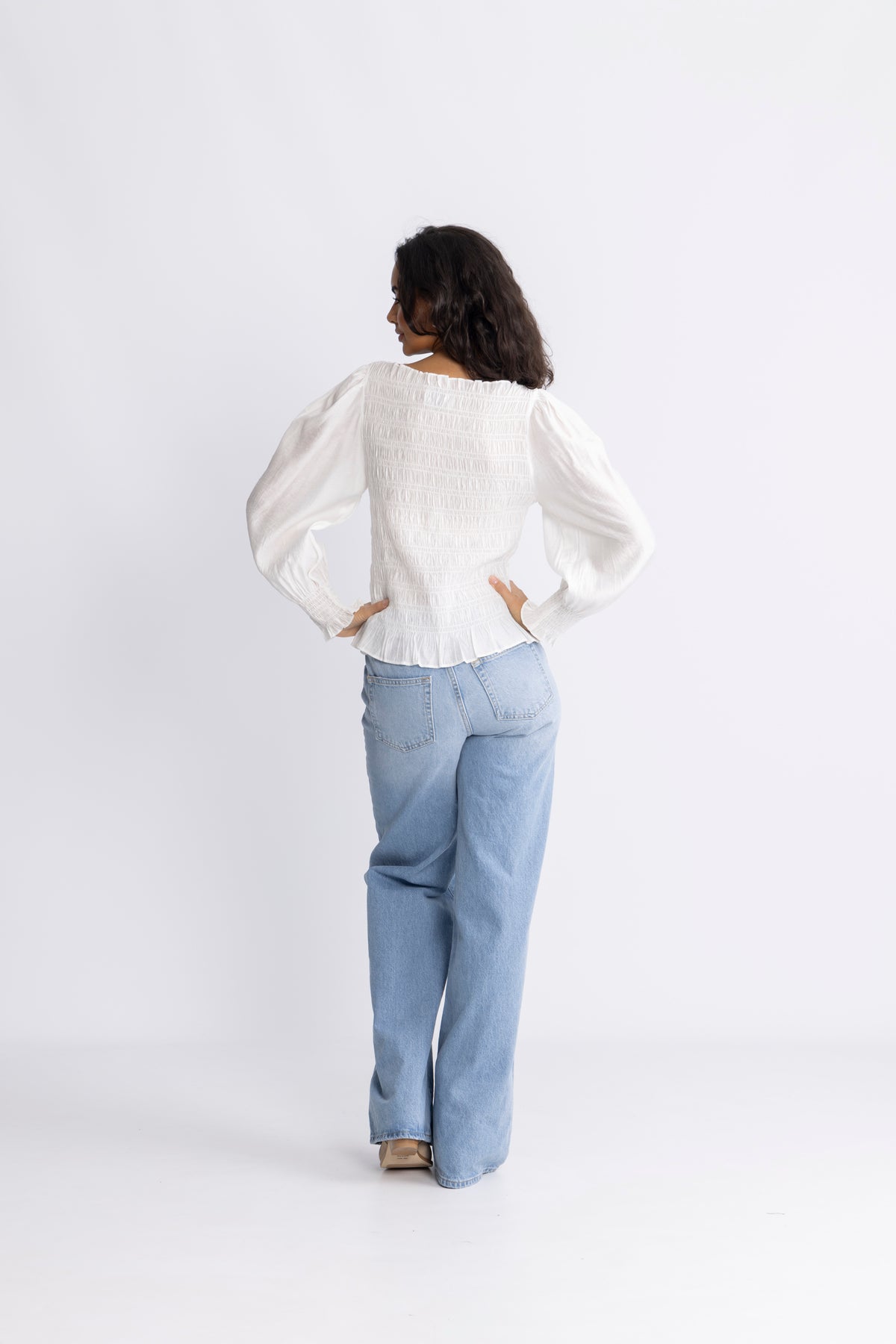 Tiril Smock Top - Vit
