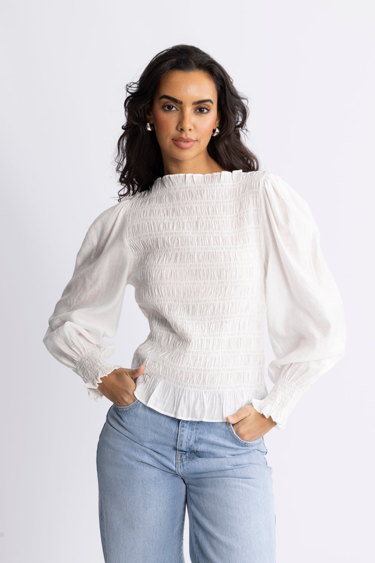 Tiril Smock Top - Vit