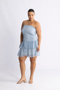 Kanutte Chiffon Smock Dress - Blå