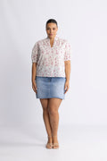 Signy S Flower Dobby Blus - Pink Dobby