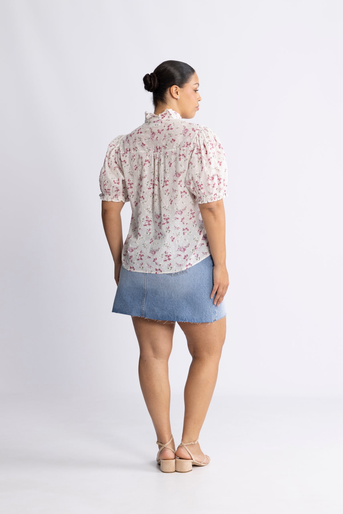 Signy S Flower Dobby Blus - Pink Dobby
