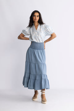 Vendla Denim Maxi Skirt - Blue