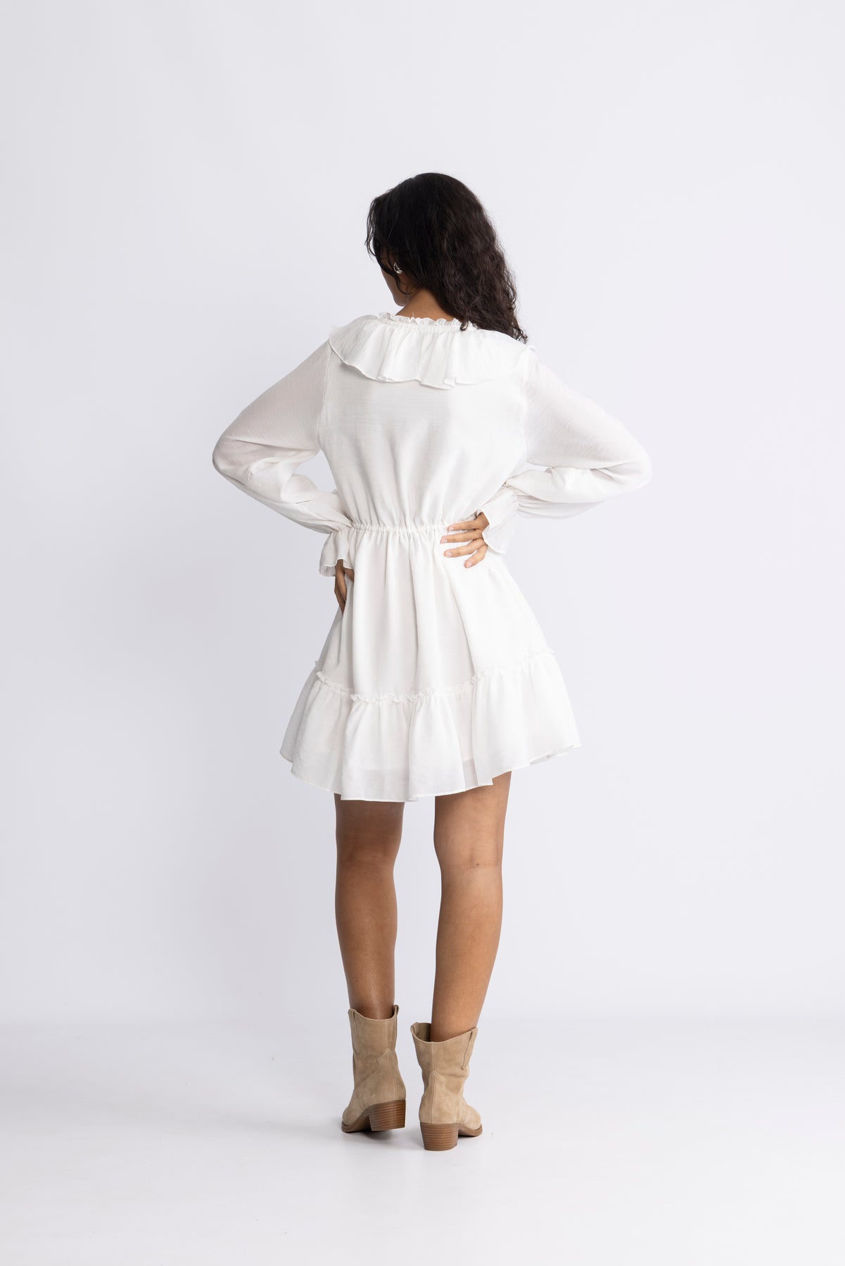 Aldora Boho Dress - Vit