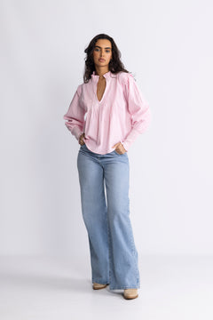 Emma Stripe Blouse - Pink