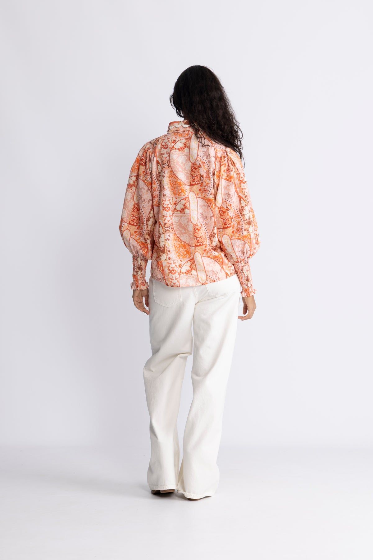 Sibba Patchwork Blus - Korall