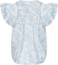 Vår Flower Dobby Topp - Blue Dobby Flower