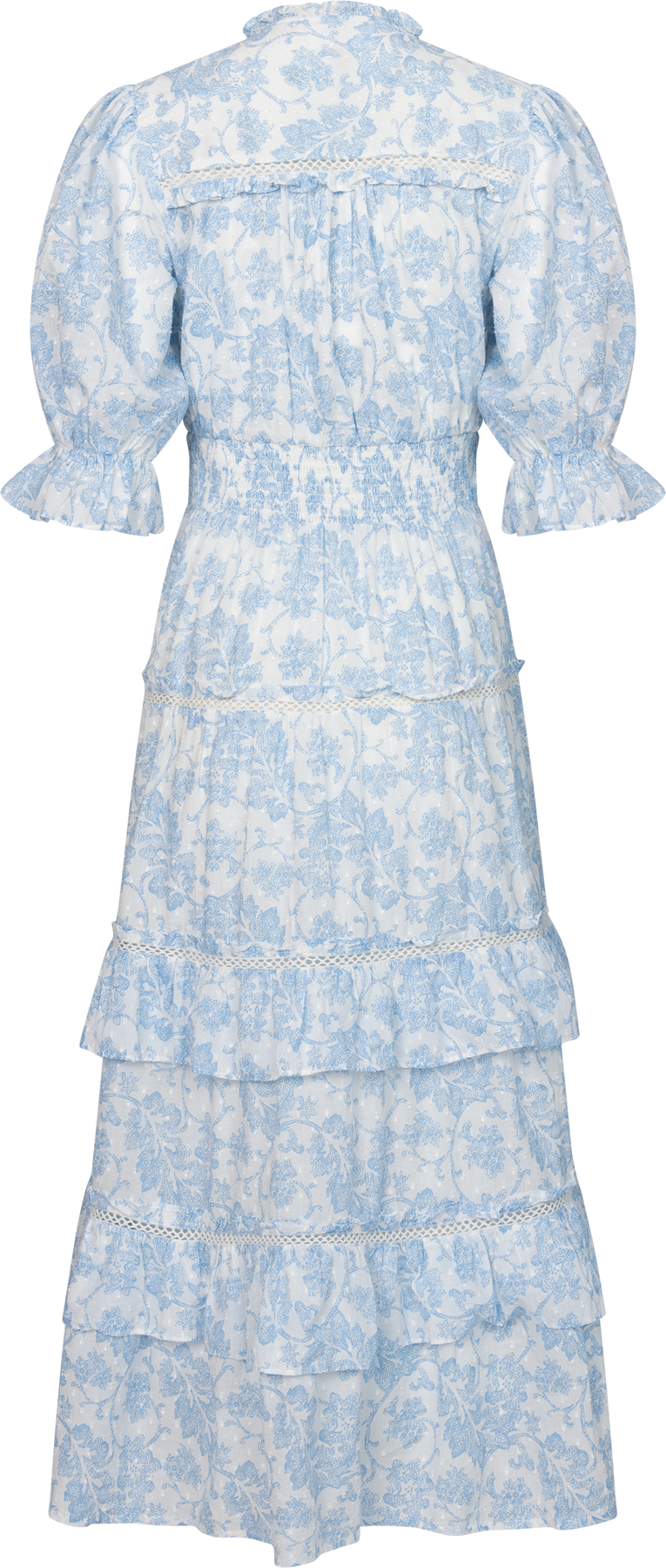 Vera Flower Dobby Dress - Blue Dobby Flower