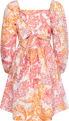 Eva Paisley Linen Dress - Coral Paisley