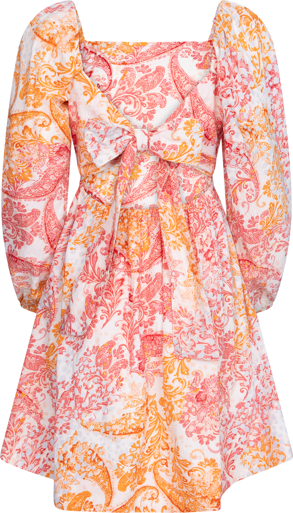 Eva Paisley Linneklänning - Coral Paisley