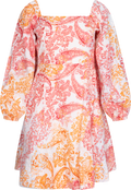 Eva Paisley Linneklänning - Coral Paisley