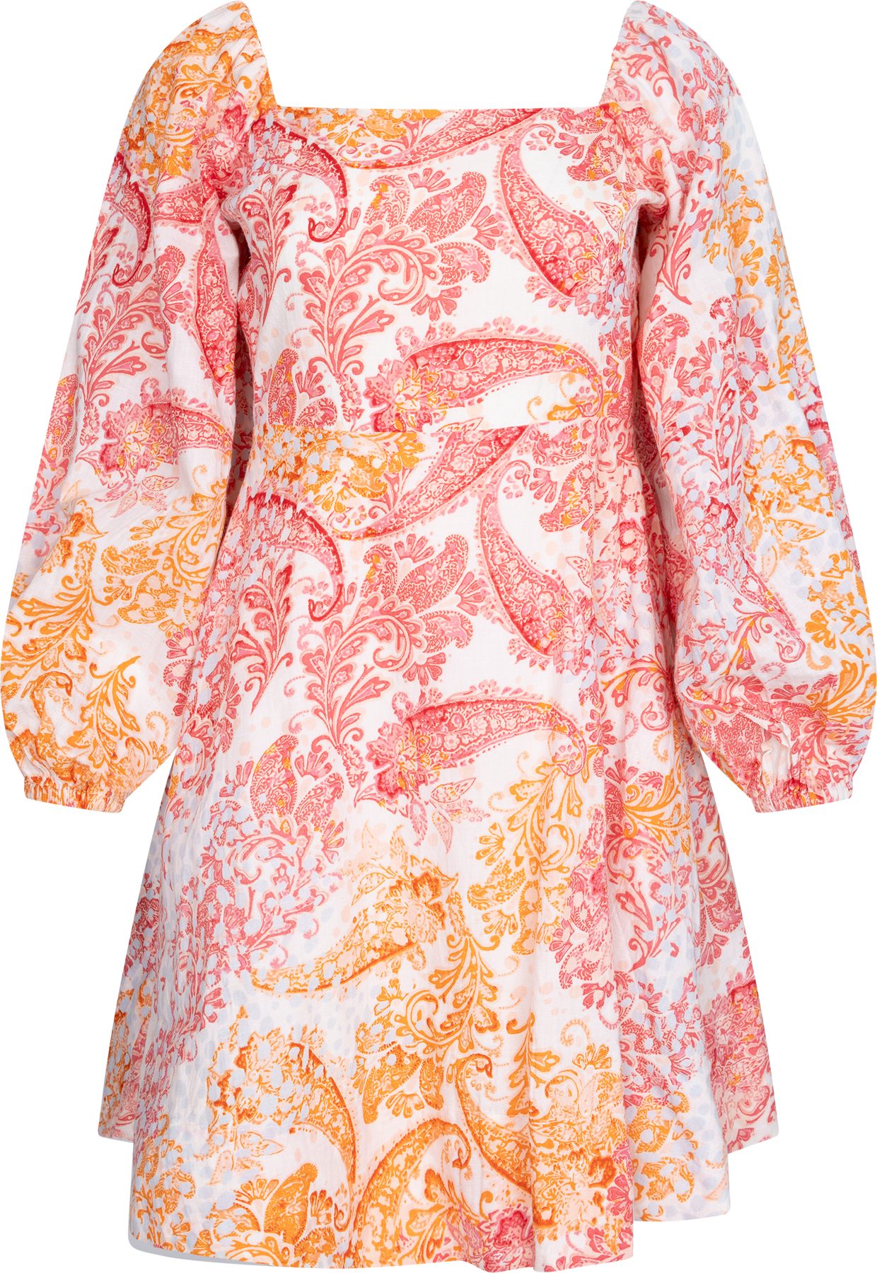 Eva Paisley Linneklänning - Coral Paisley