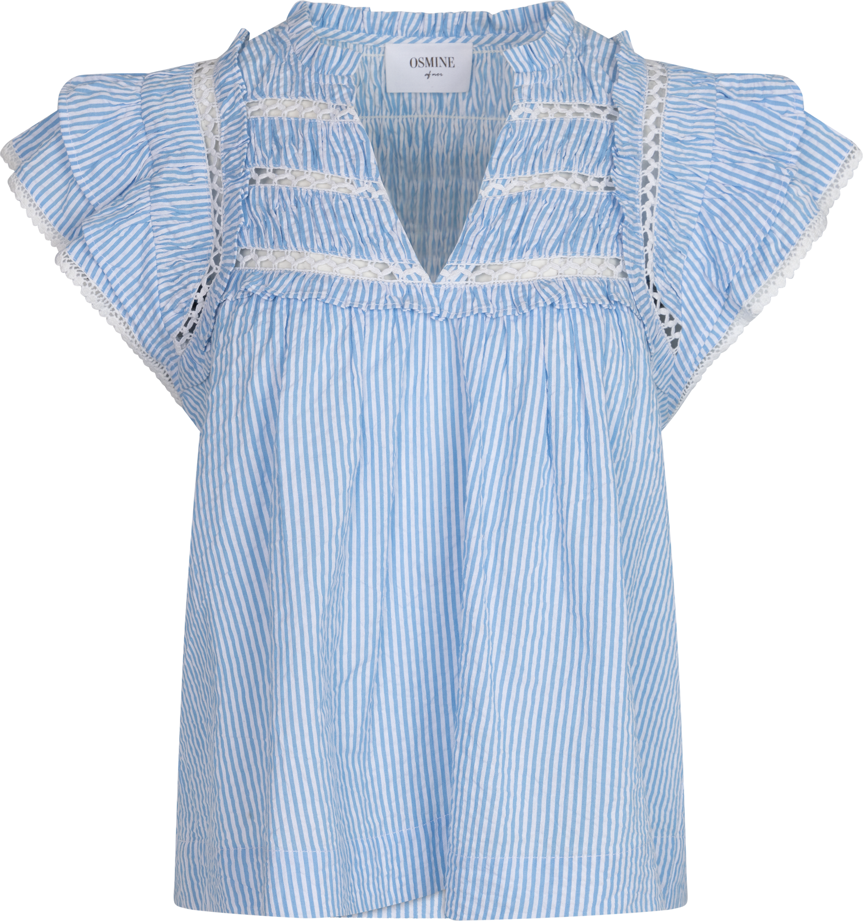 Vår Pinstripe Top - Blå randig