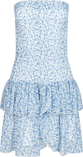 Kanutte Chiffon Smock Dress - Blå