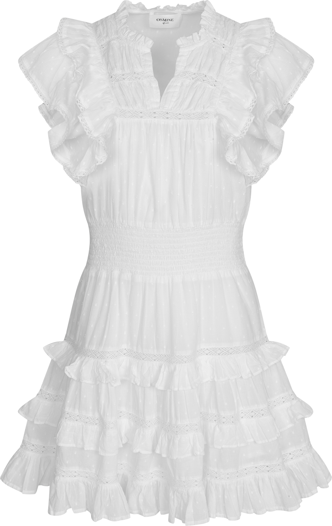 Fryd Dobby Dress - Vit