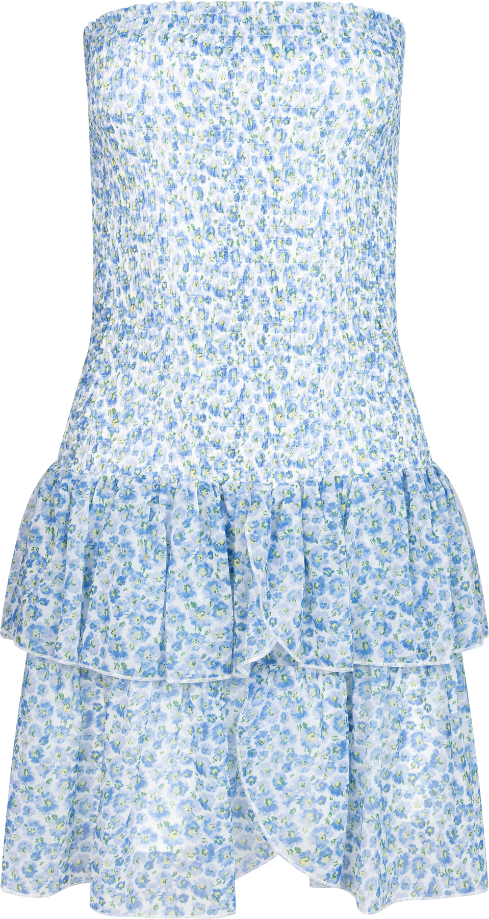 Kanutte Chiffon Smock Dress - Blå