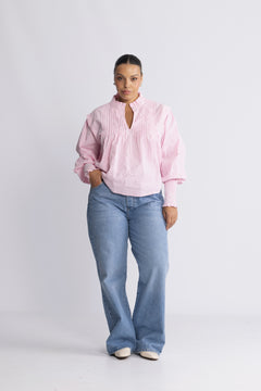 Emma Stripe Blouse - Pink