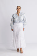 Vendla Voile High Smock Skirt - Vit