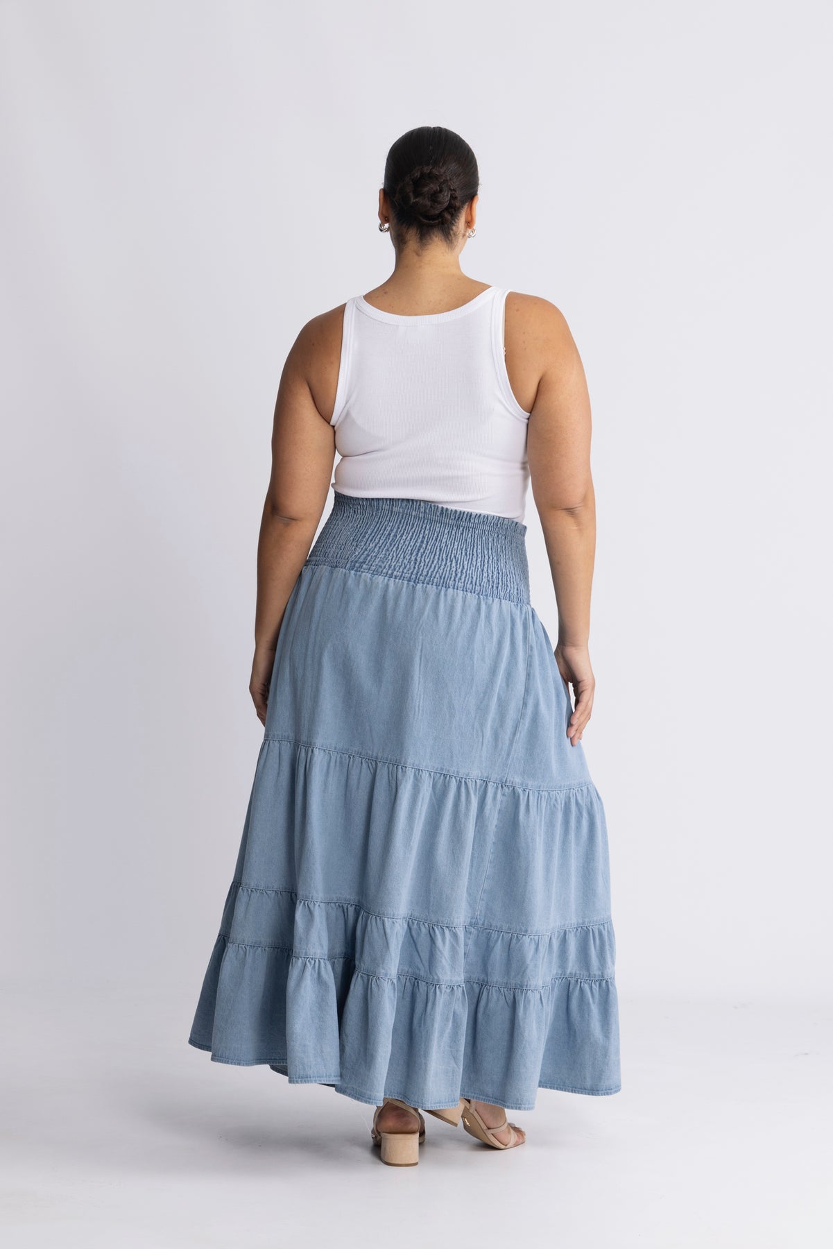 Vendla Denim Maxikjol - Blå