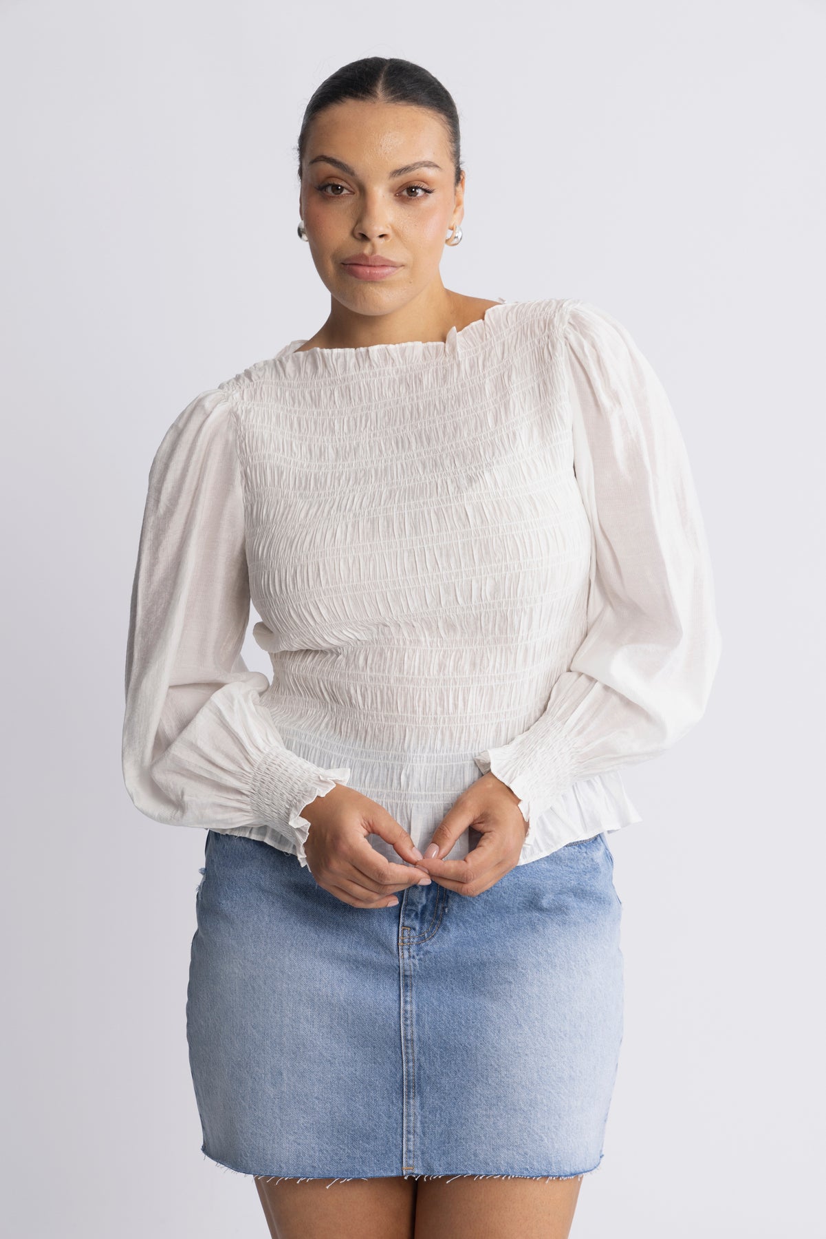 Tiril Smock Top - Vit