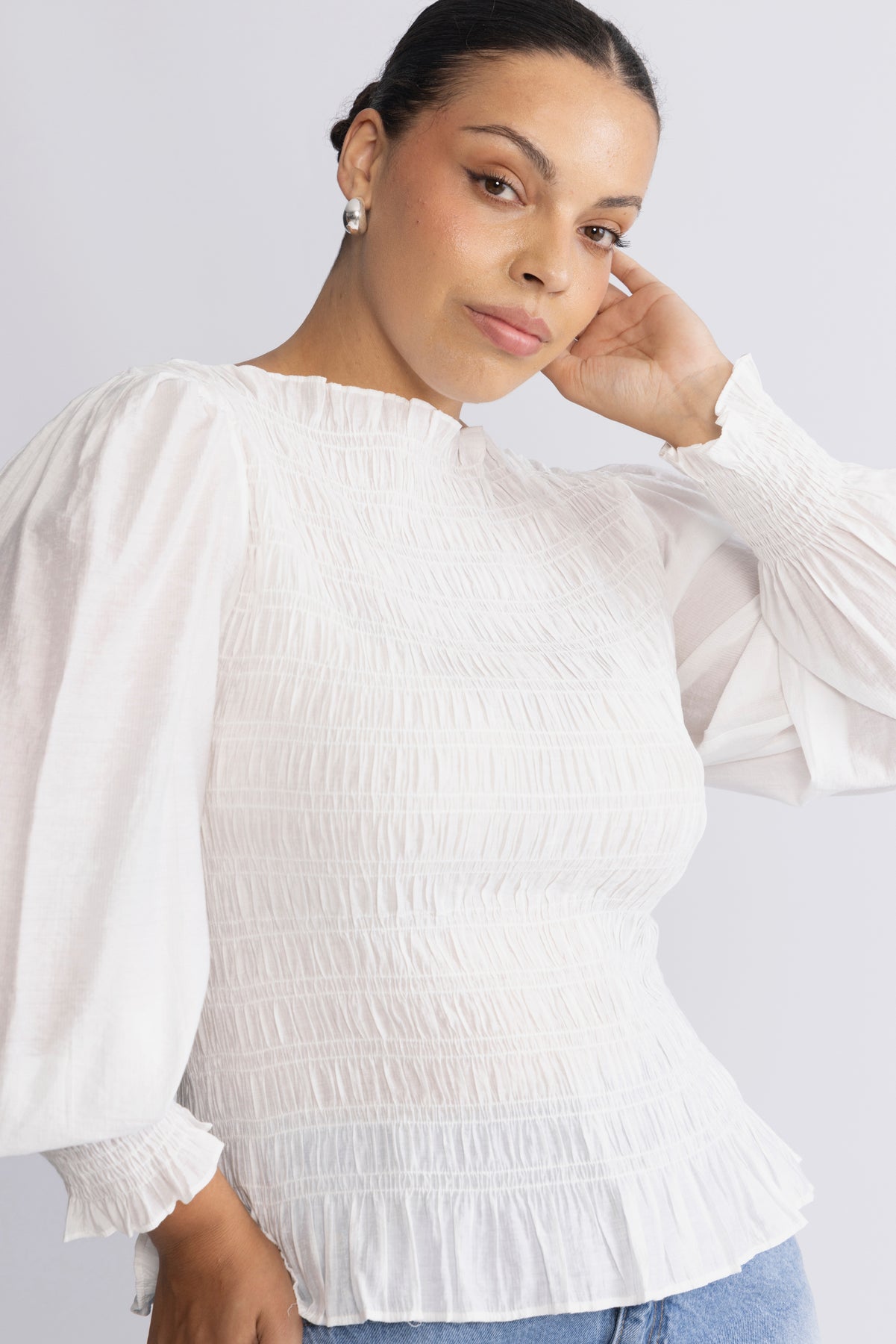 Tiril Smock Top - Vit