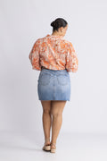 Sibba Patchwork Blus - Korall