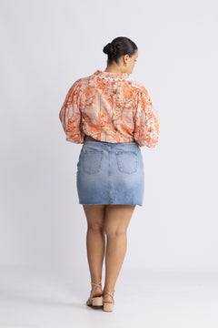 Sibba Patchwork Blouse - Coral