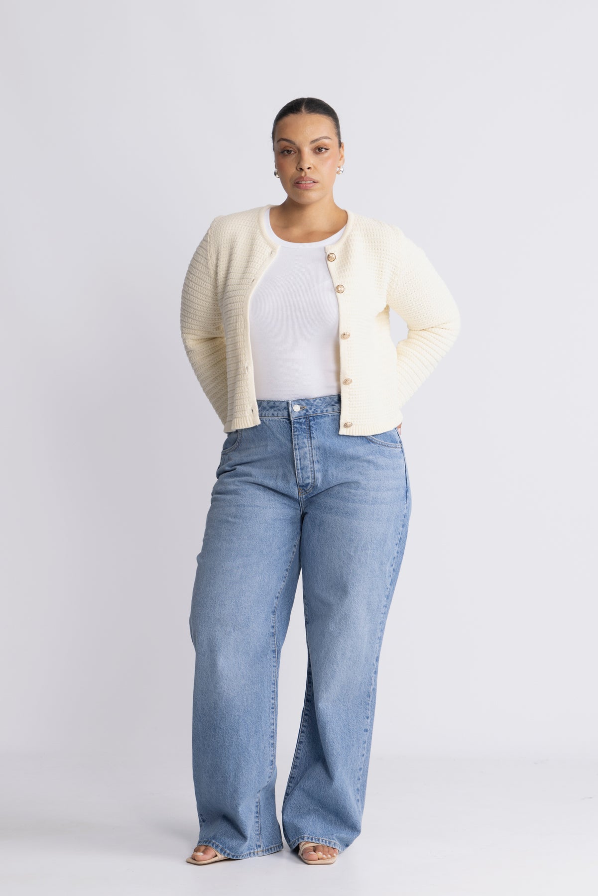 Marie Cotton Knit Cardigan - Off-white