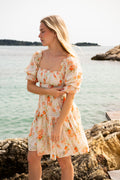 Dagna Voile Dress - White Orange Blossom