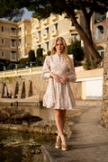Liv Broderie Anglaise Dress - Pink Petite White